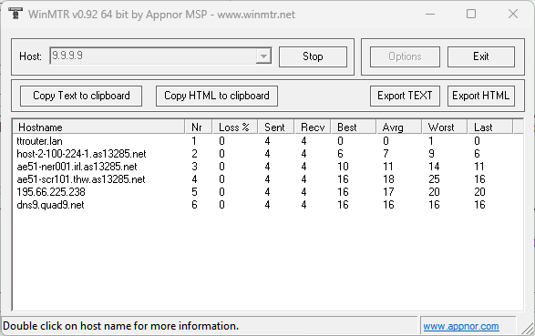 WinMTR