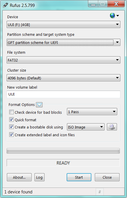 GPT format for use with UEFI BIOS